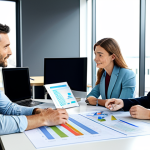 Sustainable Business Strategy**

"A diverse team of professionals collaborating around a table in a bright, modern office, reviewing charts displaying environmental impact and financial growth. Focus on collaboration and data analysis. Fully clothed, appropriate attire, safe for work, perfect anatomy, natural proportions, professional business photography, high quality."

**