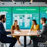 Home 16 친환경 마케팅 직무 기술 향상 - **Prompt:** A diverse team of marketing professionals, all fully clothed in smart business casual at...